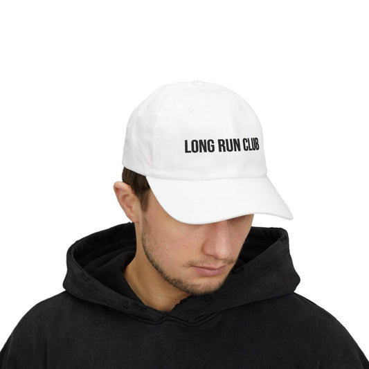 Long Run Club dad cap lifestyle - shop embroidered running hat for marathon runners