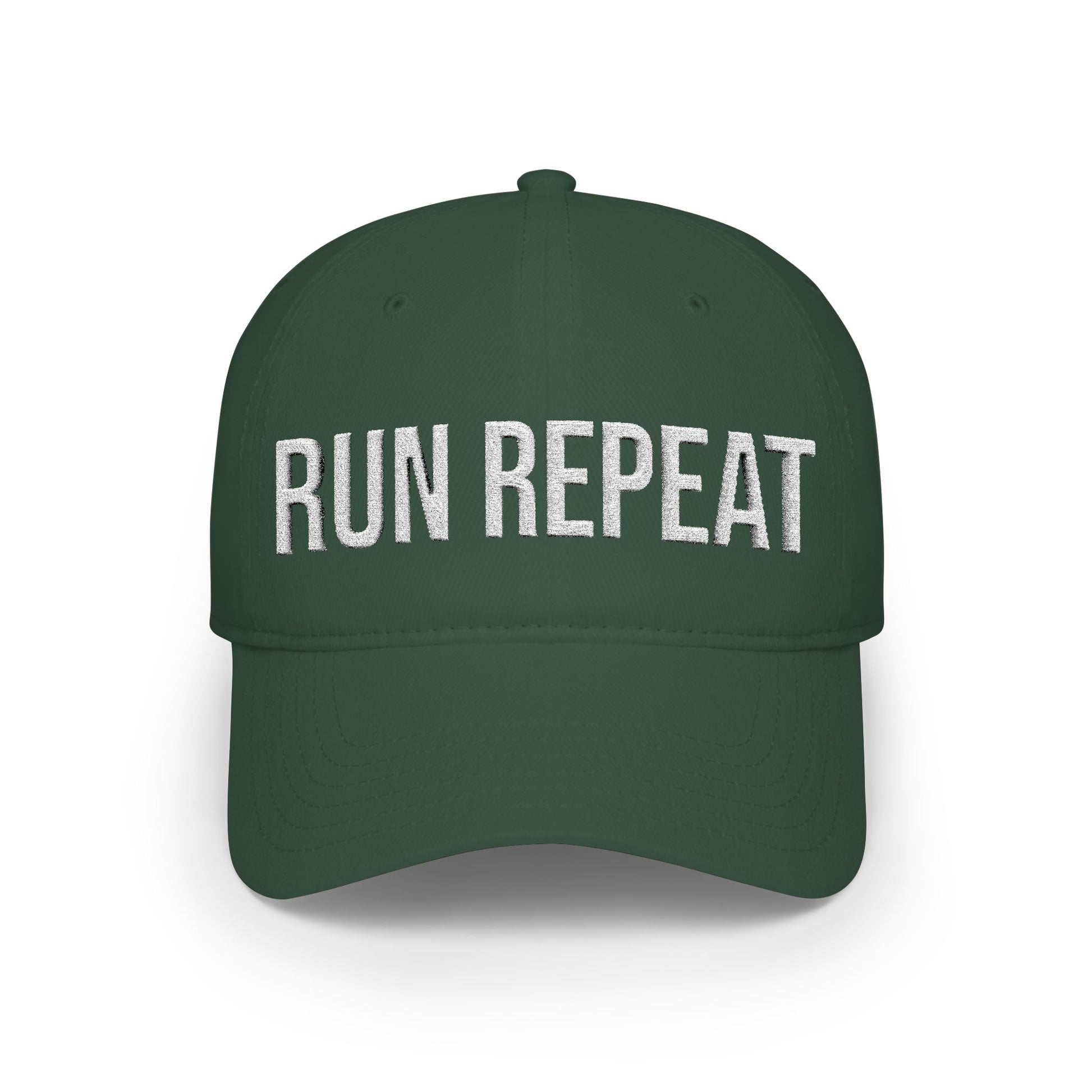 Run Repeat cap on model - buy embroidered low profile running hat runner gift MotionCell