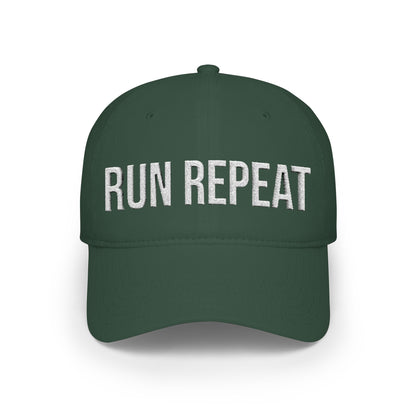 Run Repeat cap on model - buy embroidered low profile running hat runner gift MotionCell