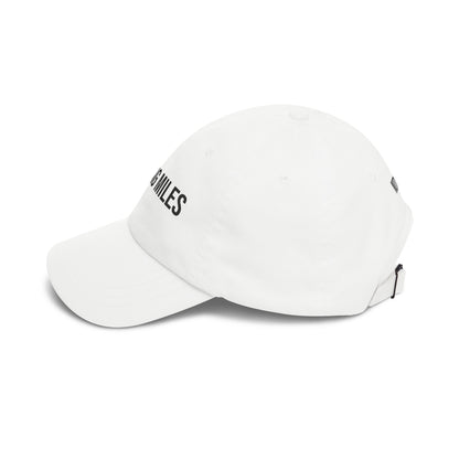 Morning Miles dad cap back view - brass buckle closure embroidered cotton running hat