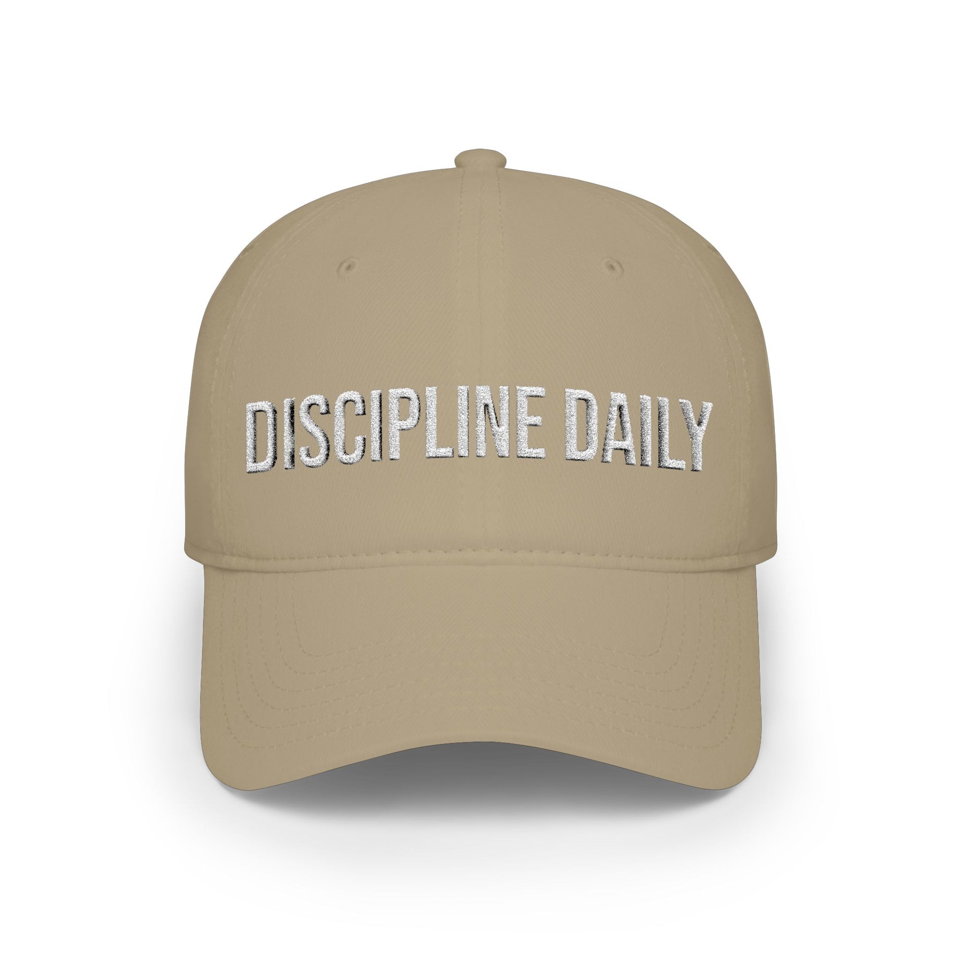 Discipline Daily low profile cap side view - structured adjustable embroidered running hat