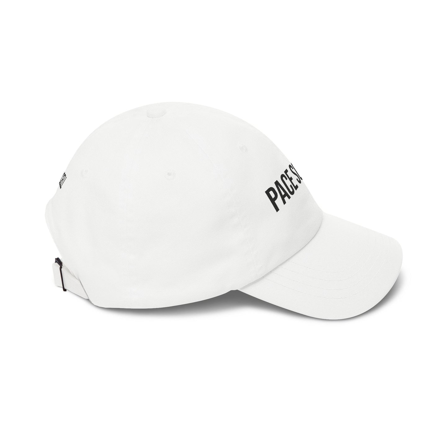 Pace Society dad cap back view - brass buckle closure embroidered cotton running hat