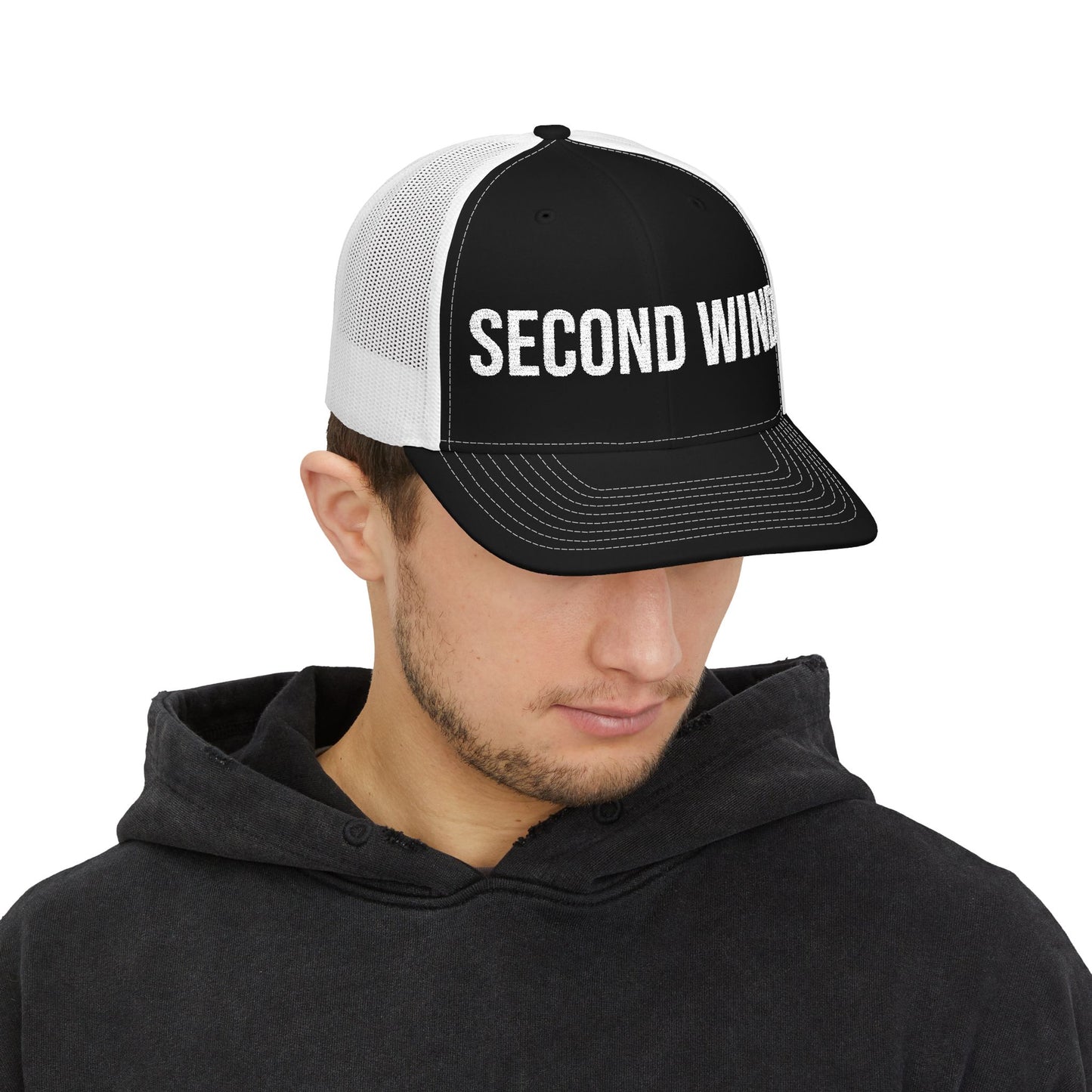 Second Wind snapback hat detail - buy embroidered vintage running cap MotionCell
