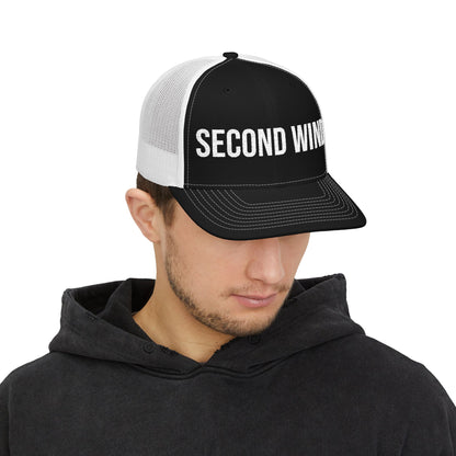 Second Wind snapback hat detail - buy embroidered vintage running cap MotionCell