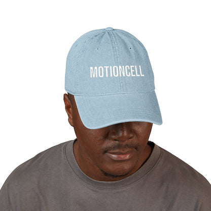 MotionCell embroidered denim cap, lifestyle shot