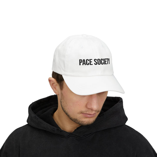 Pace Society dad cap lifestyle - shop embroidered hat for pace training runners
