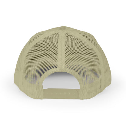 Embroidered Padel Icon Trucker Cap by MotionCell, worn lifestyle shot