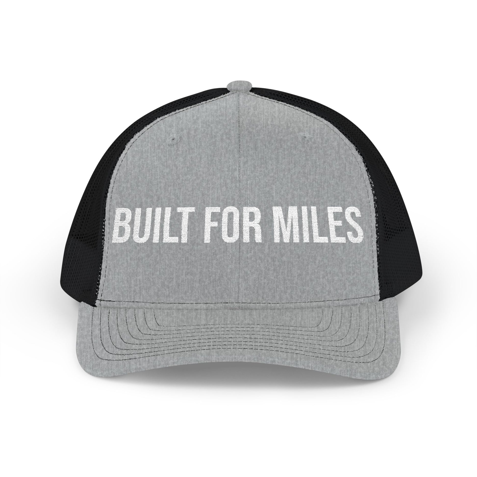 Built For Miles trucker cap on model - buy embroidered snapback running hat