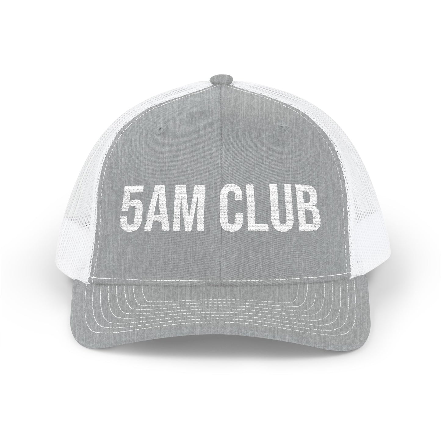 5AM Club trucker hat flat lay - buy embroidered snapback cap MotionCell