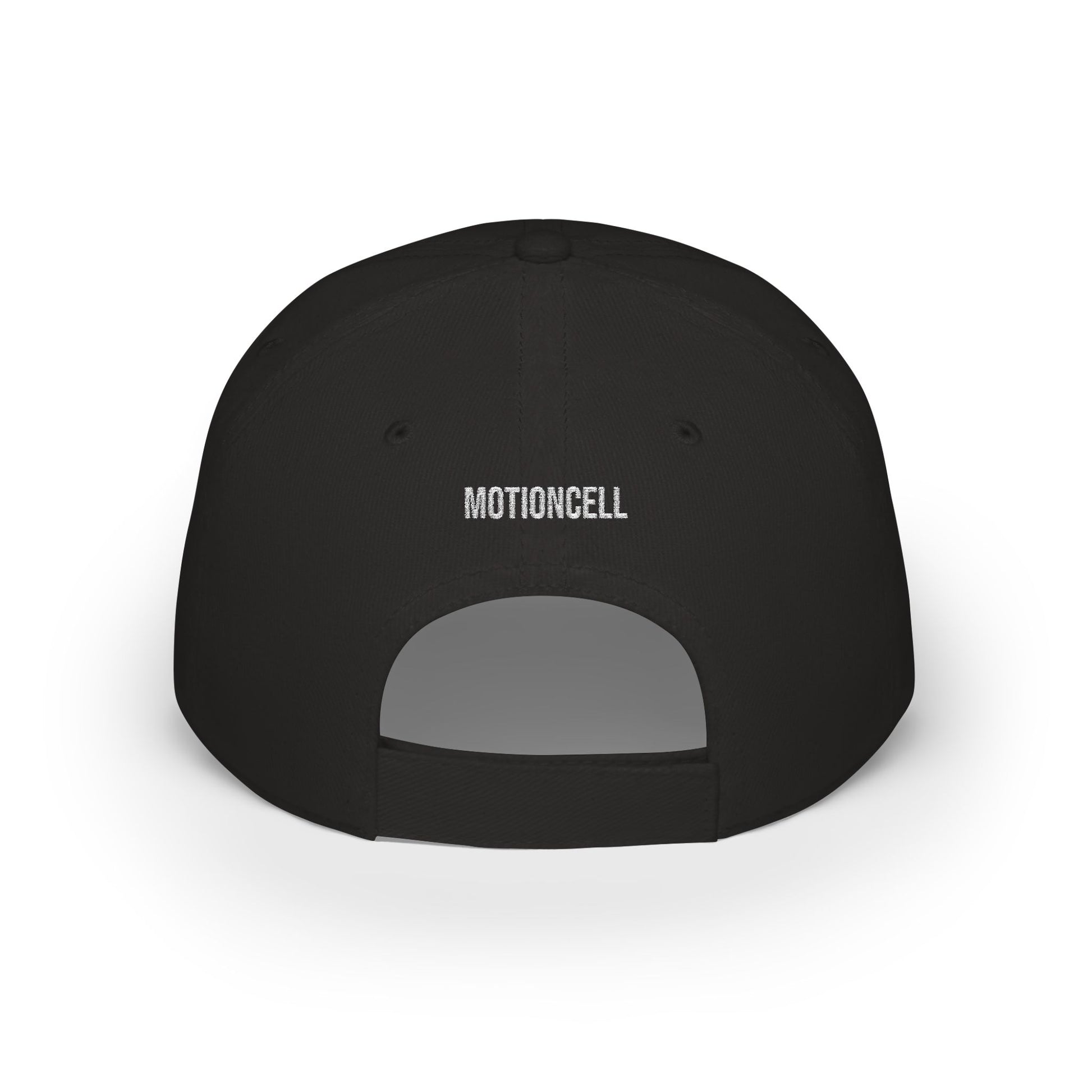 First Light hat flat lay - buy embroidered low profile black running cap MotionCell