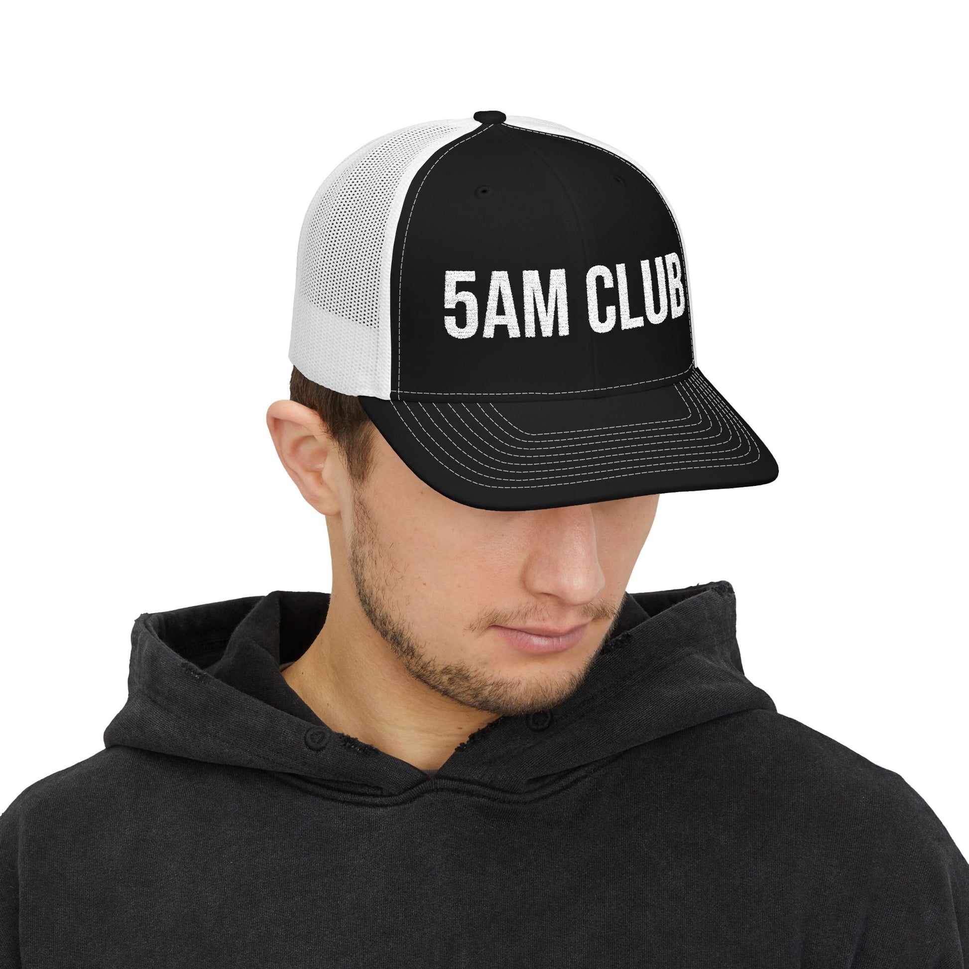 5AM Club trucker cap lifestyle - shop embroidered hat for early morning runners