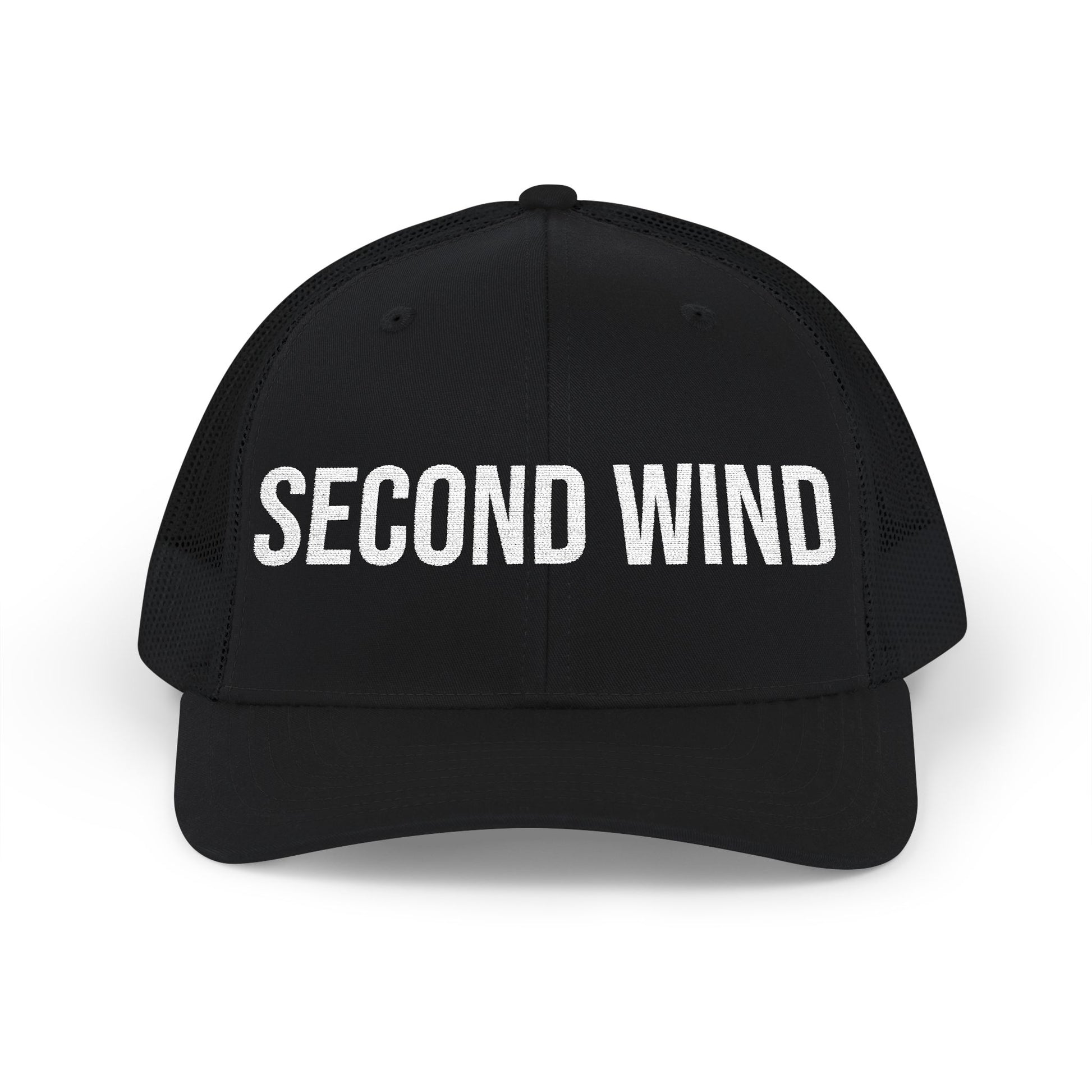 Second Wind hat flat lay - buy embroidered vintage snapback running cap MotionCell