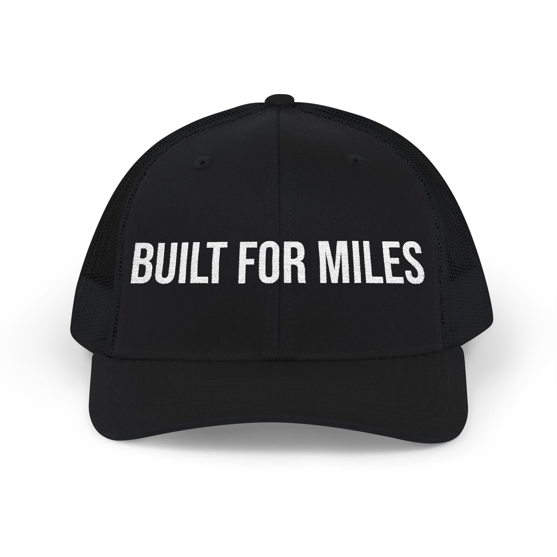 Built For Miles hat flat lay - buy embroidered snapback outdoor running cap MotionCell