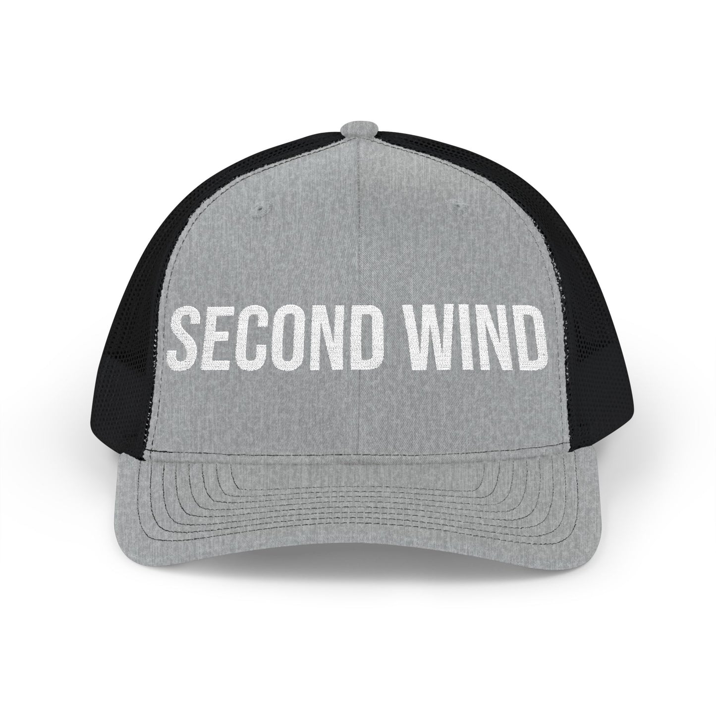 Second Wind trucker cap on model - buy embroidered snapback running hat MotionCell