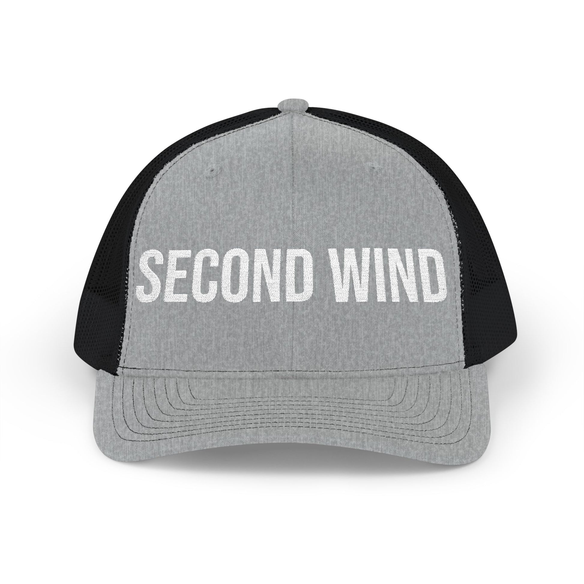 Second Wind trucker cap on model - buy embroidered snapback running hat MotionCell
