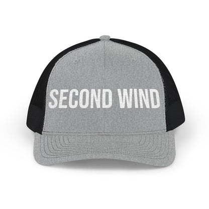Second Wind trucker cap on model - buy embroidered snapback running hat MotionCell