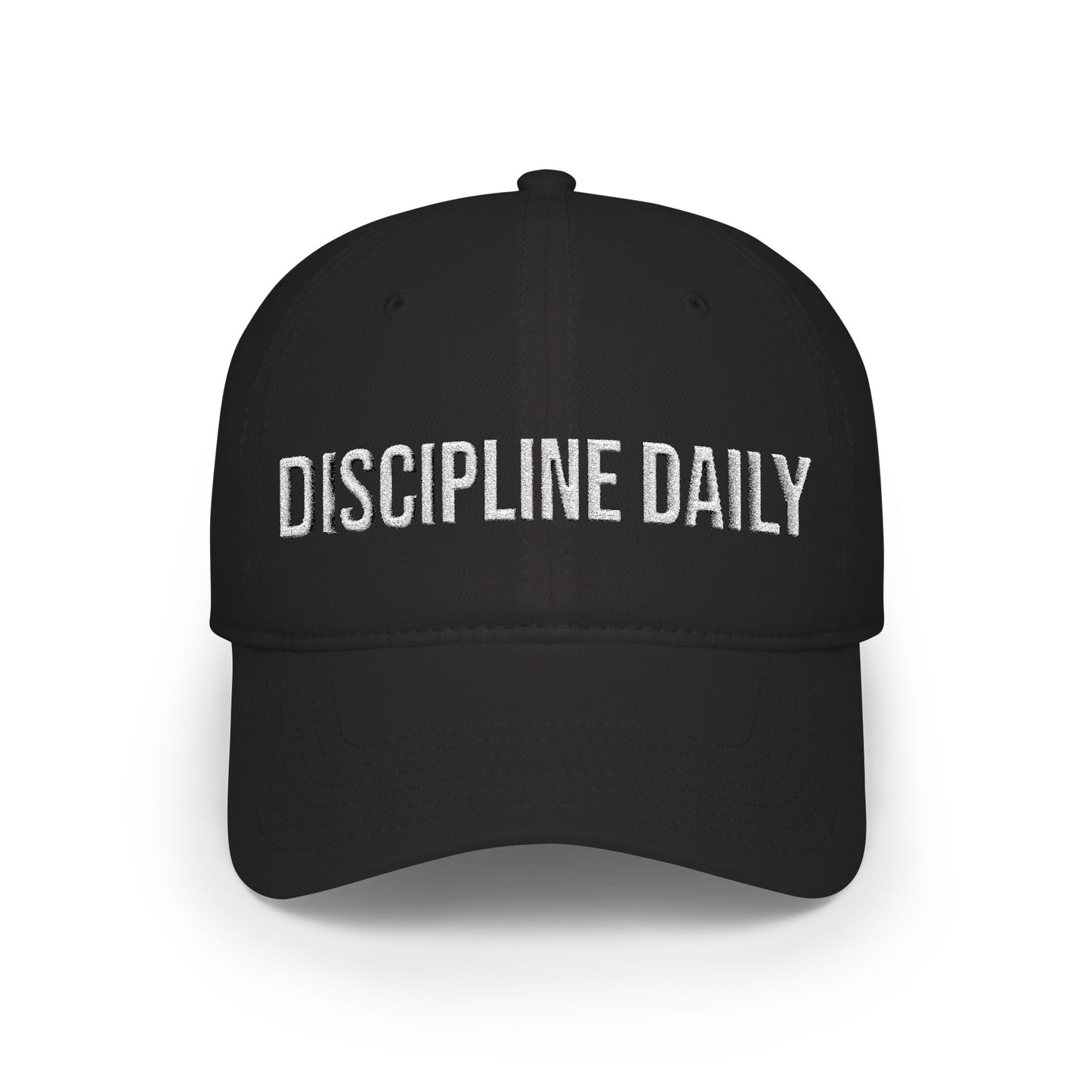 Buy Discipline Daily embroidered low profile baseball cap - motivational runner hat MotionCell front view