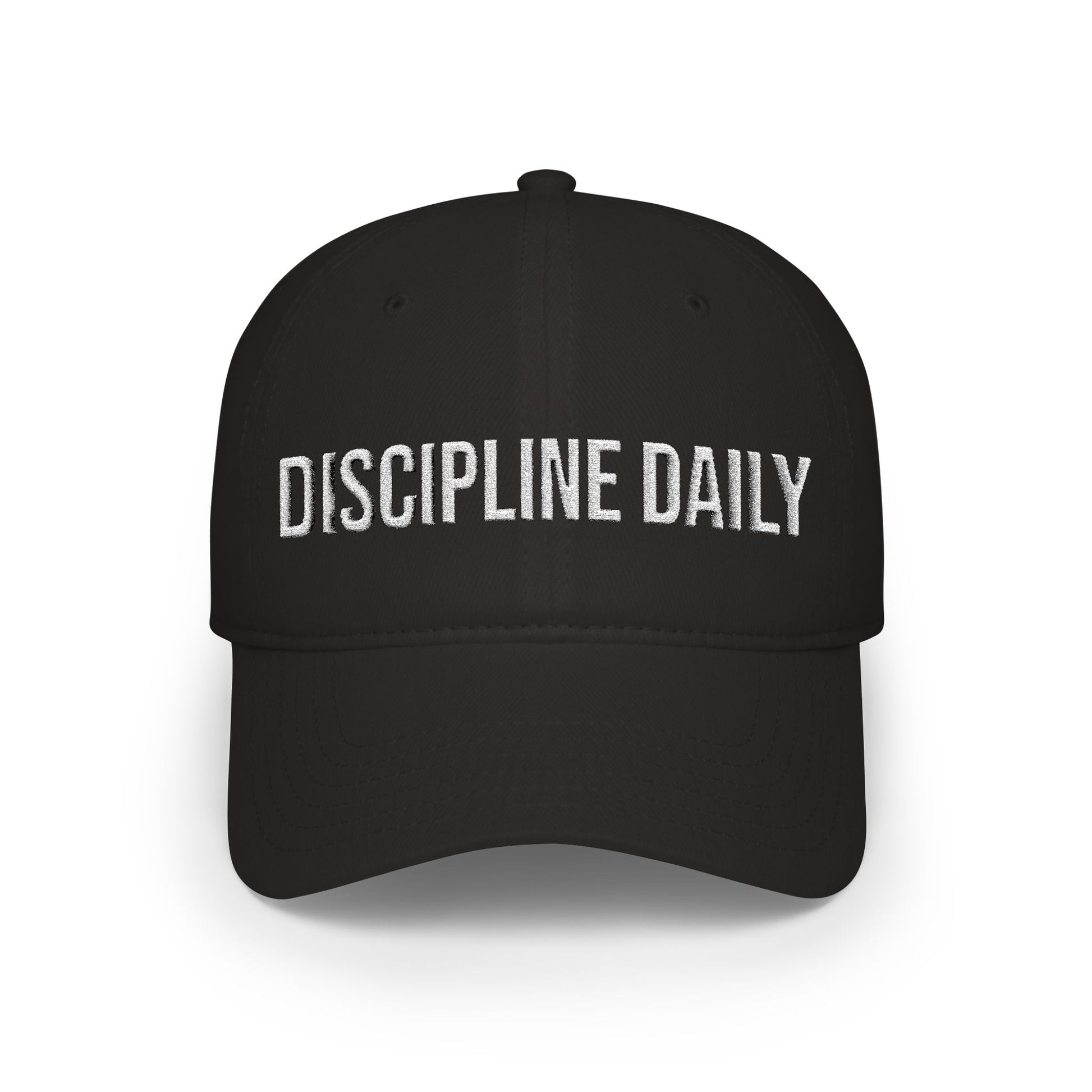 Buy Discipline Daily embroidered low profile baseball cap - motivational runner hat MotionCell front view