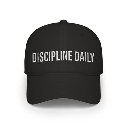 Buy Discipline Daily embroidered low profile baseball cap - motivational runner hat MotionCell front view