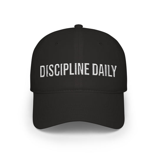 Buy Discipline Daily embroidered low profile baseball cap - motivational runner hat MotionCell front view