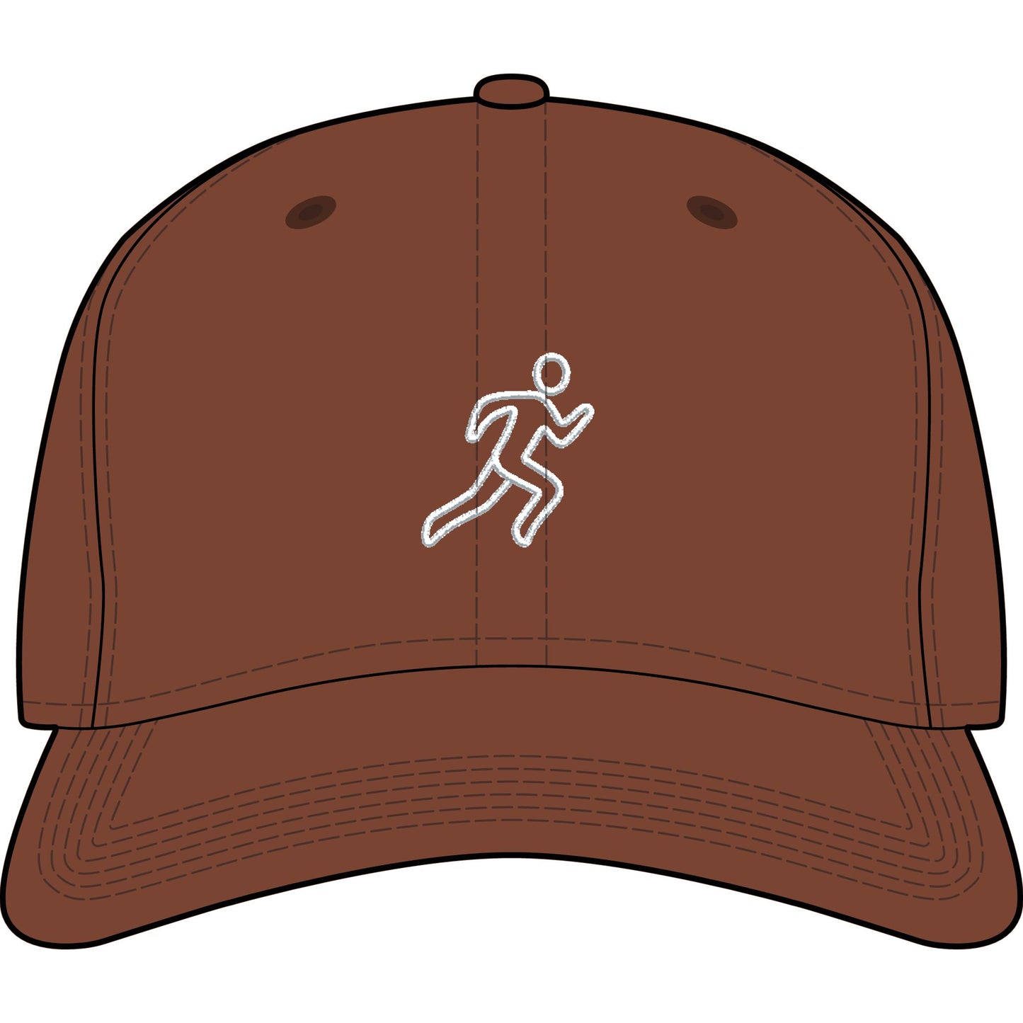 Embroidered Running Icon Cap in Clay, front view — minimalist running hat for everyday miles