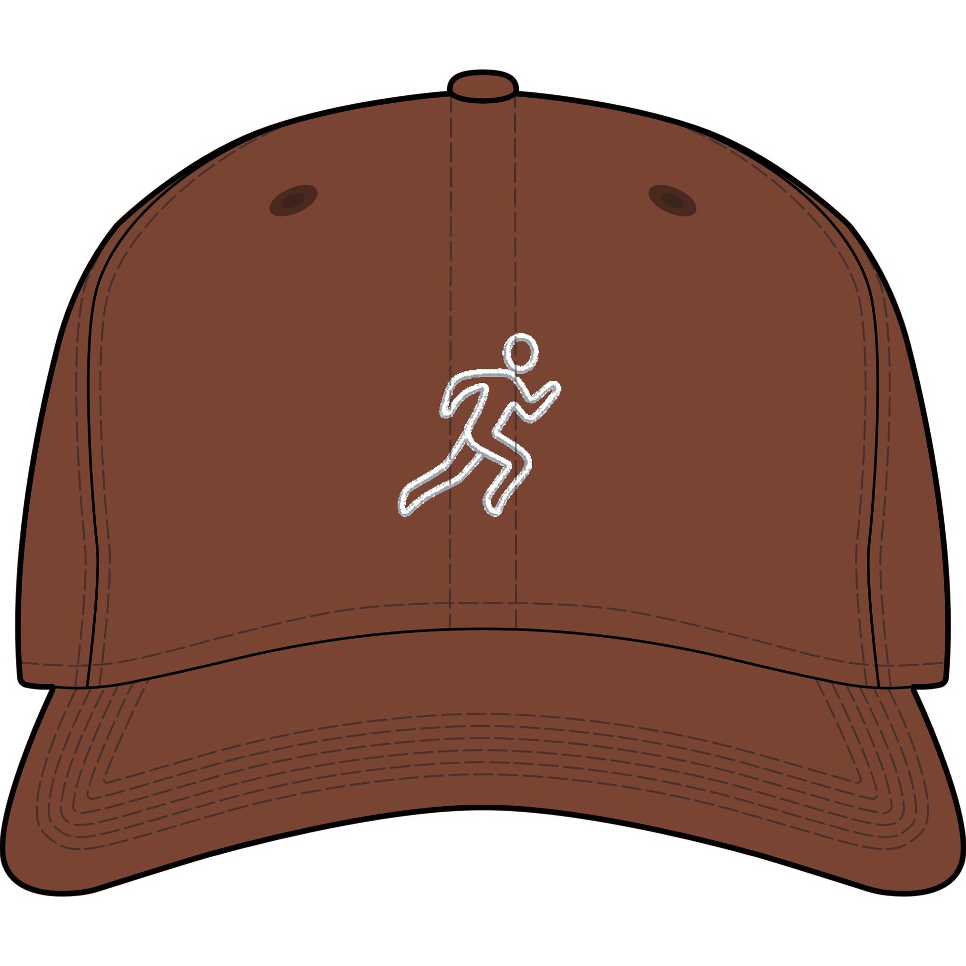 Embroidered Running Icon Cap in Clay, front view — minimalist running hat for everyday miles