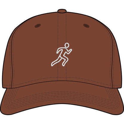 Embroidered Running Icon Cap in Clay, front view — minimalist running hat for everyday miles