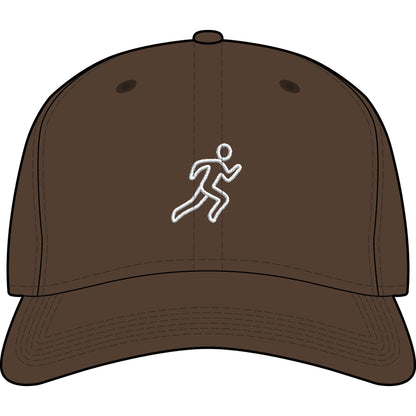 Embroidered Running Icon Cap in Walnut, front view — minimalist running hat for everyday miles