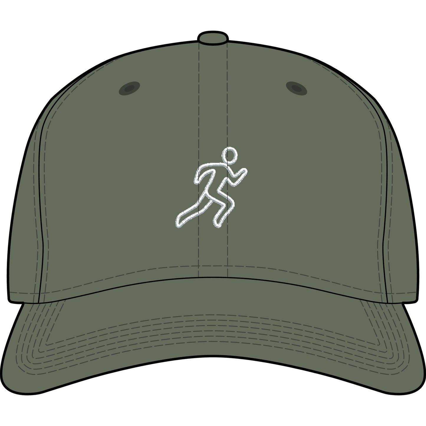 Embroidered Running Icon Cap in Cypress, front view — minimalist running hat for everyday miles