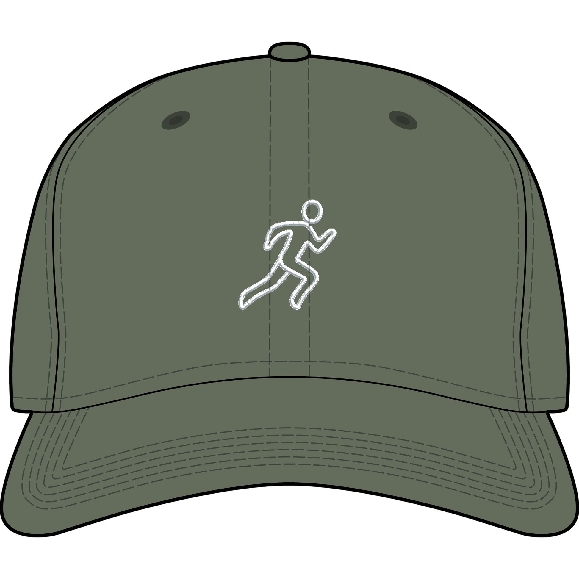 Embroidered Running Icon Cap in Cypress, front view — minimalist running hat for everyday miles