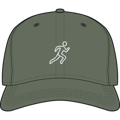 Embroidered Running Icon Cap in Cypress, front view — minimalist running hat for everyday miles