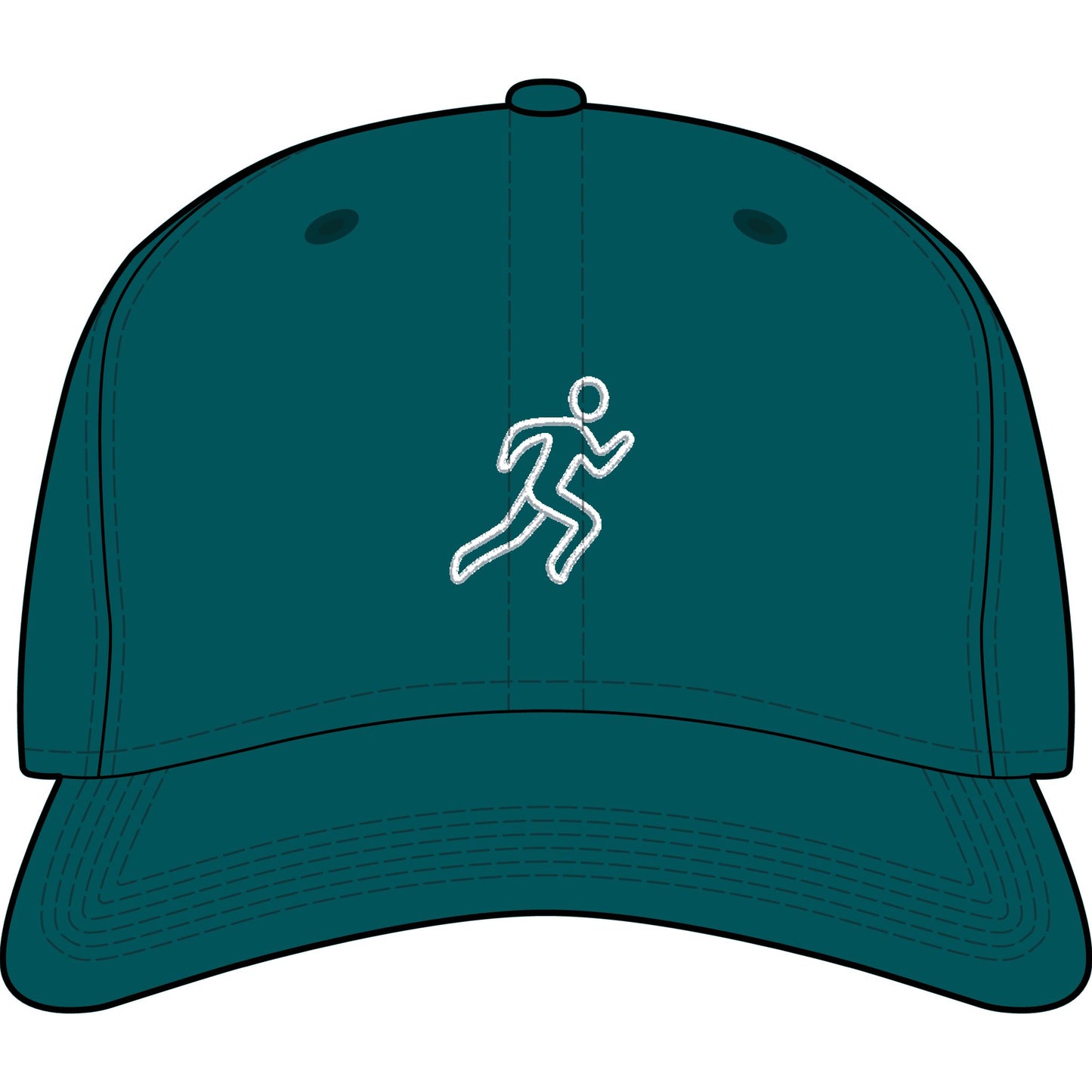 Embroidered Running Icon Cap in Atlantic, front view — minimalist running hat for everyday miles