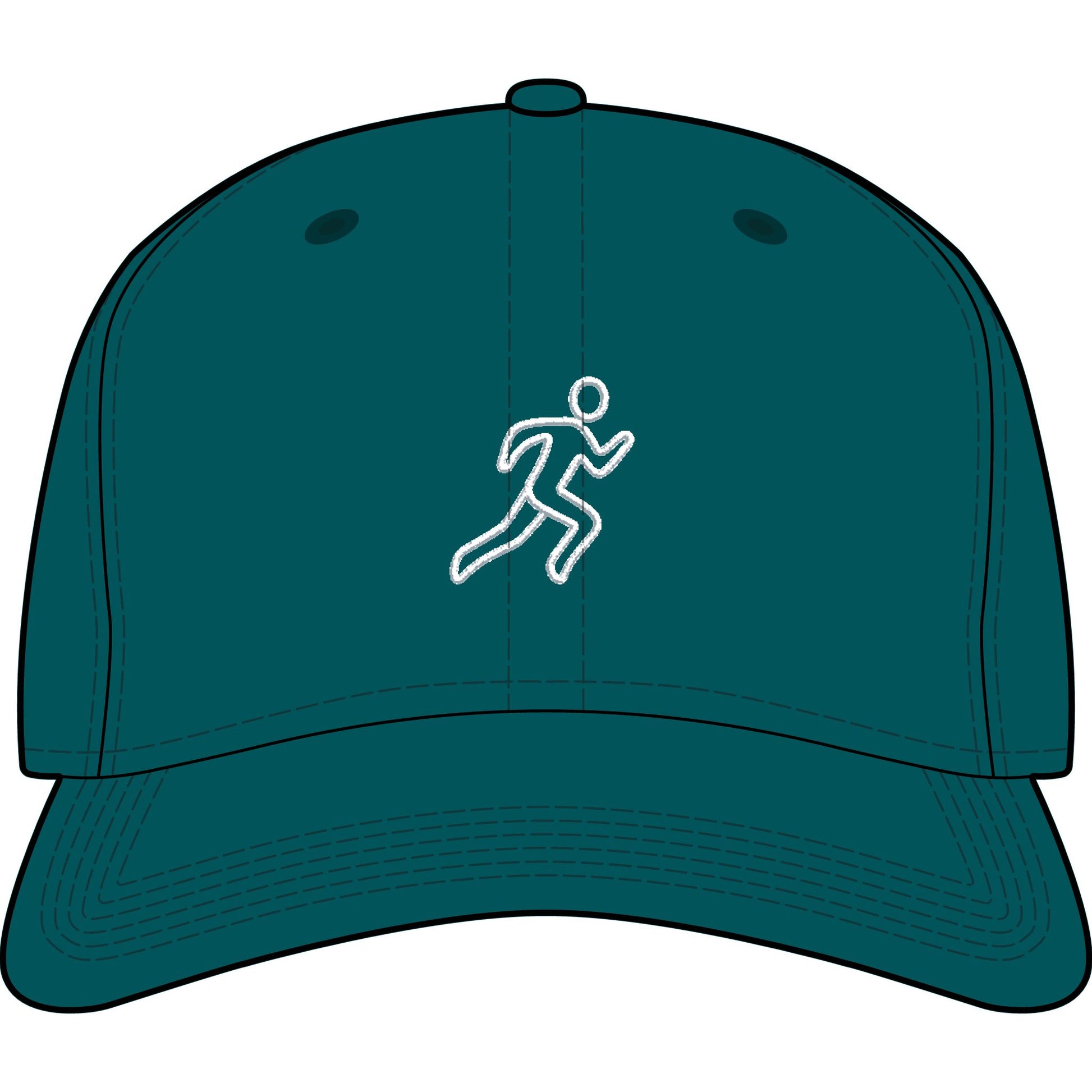 Embroidered Running Icon Cap in Atlantic, front view — minimalist running hat for everyday miles