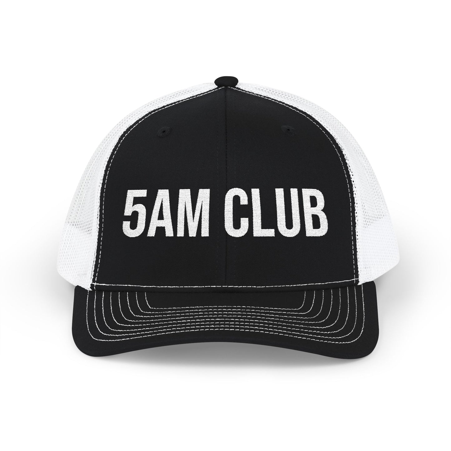 Buy 5AM Club embroidered snapback trucker cap - vintage early riser running hat MotionCell front view