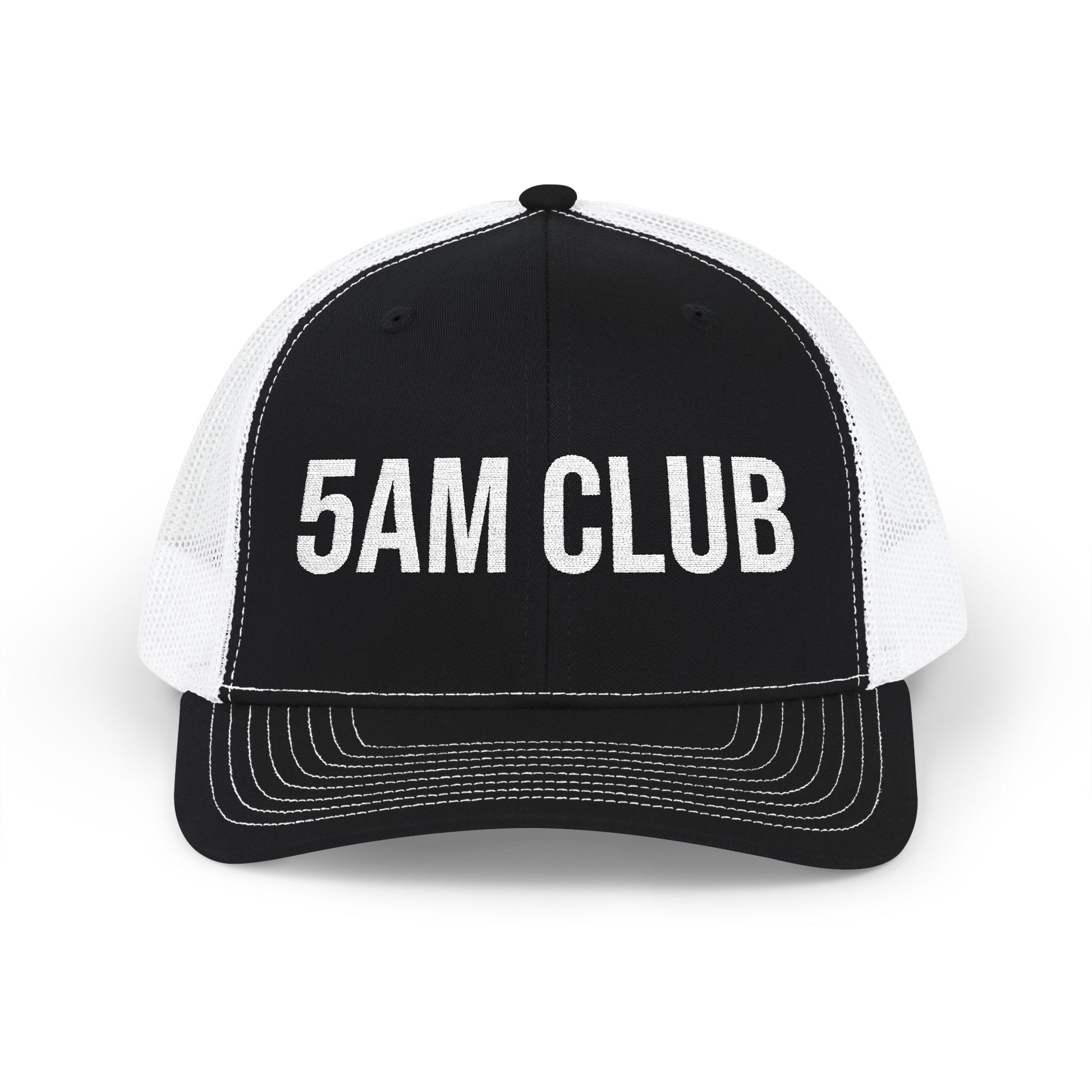 Buy 5AM Club embroidered snapback trucker cap - vintage early riser running hat MotionCell front view