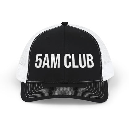 Buy 5AM Club embroidered snapback trucker cap - vintage early riser running hat MotionCell front view