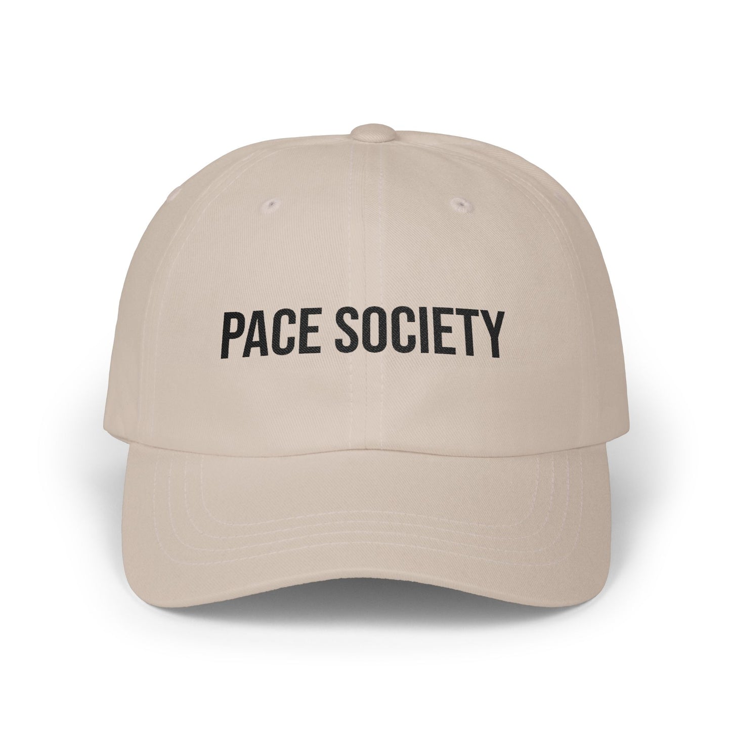 Pace Society dad cap front view - buy runner hat for structured pace training