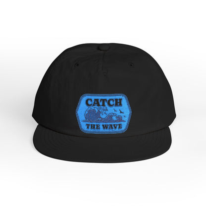 Surf Cap "Catch the Wave" Embroidered Black Cap