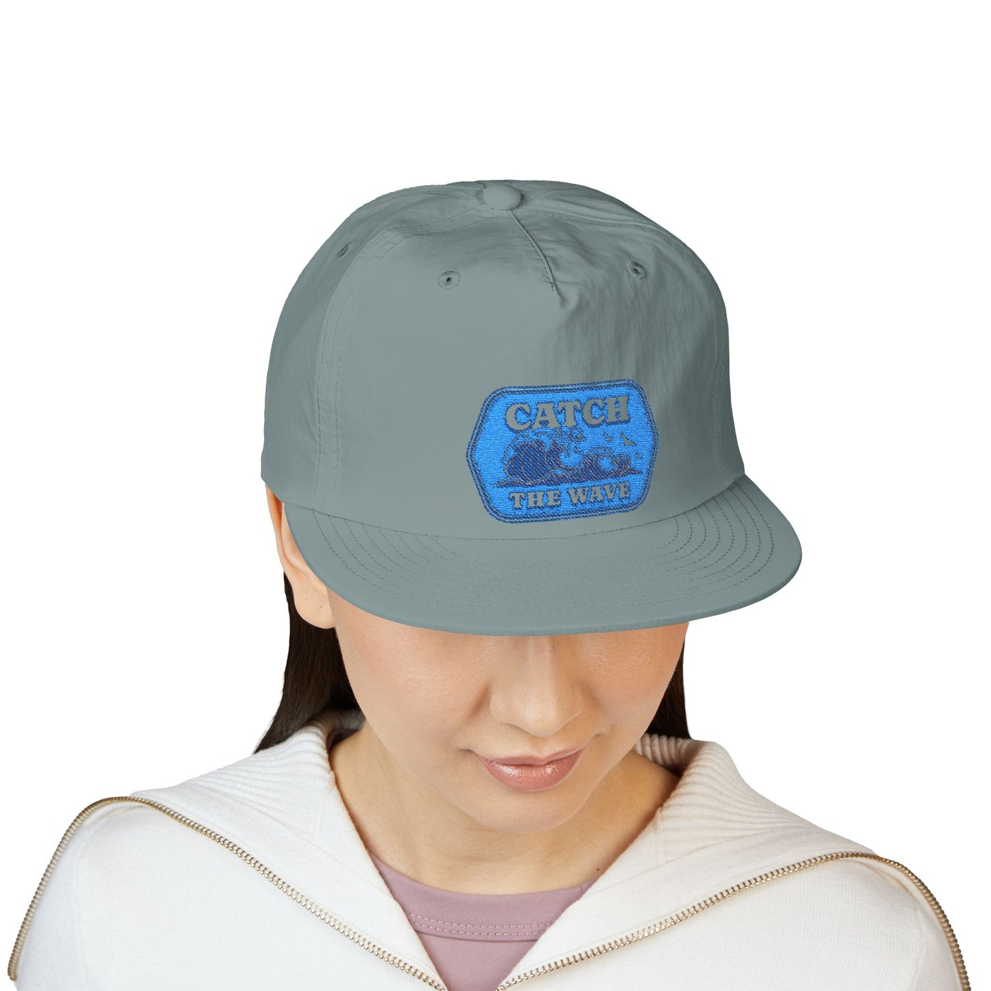 Surf Cap "Catch the Wave" Embroidered Hat - Mineral Color